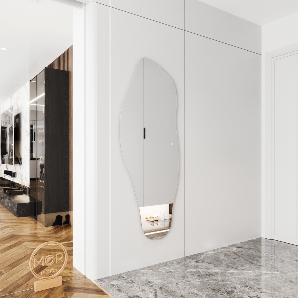 Gương Toàn Thân Hình Chiếc Lá Treo Tường Decor Cao Cấp MOR MIRROR Nhiều Kích Thước Đầy Đủ Phụ Kiện Treo Tường