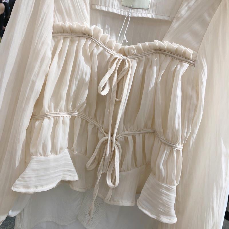 Áo Voan Tơ Rút Dây Chất Mát Phong Cách Dịu Dàng Nàng Thơ