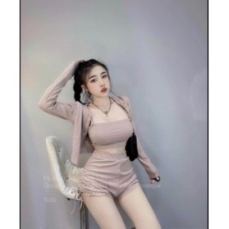 Sét bộ 3 món chất gân co giãn, Set đồ nữ