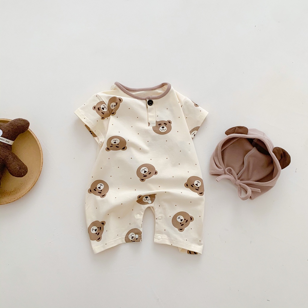 Bộ Áo Liền Quần Cỡ Lớn Dễ Thương Cho Bé Sơ Sinh 0-2 Tuổi