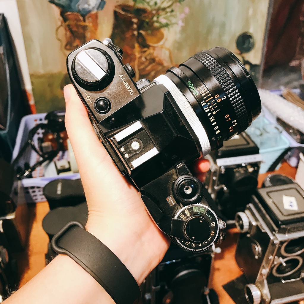 Máy ảnh film Canon AE1 & lens