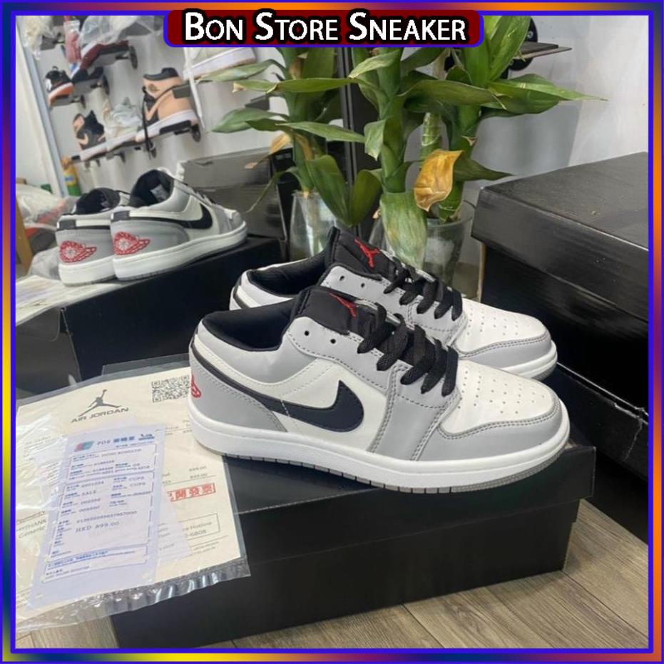 Giày Jordan 1 Low Paris Trắng Xám, JD1 Low Paris Cổ Thấp Gót Xanh Thời Trang Hot Hit 2021