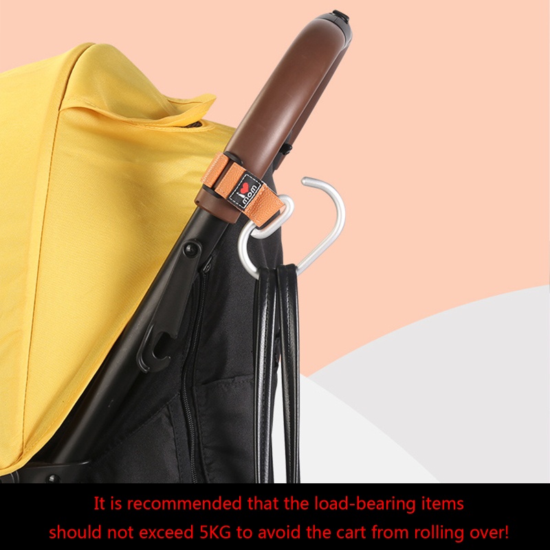 Móc Treo Đồ Gắn Xe Đẩy Em Bé Bằng Kim Loại Màu Nâu / Nâu Chống Biến Dạng