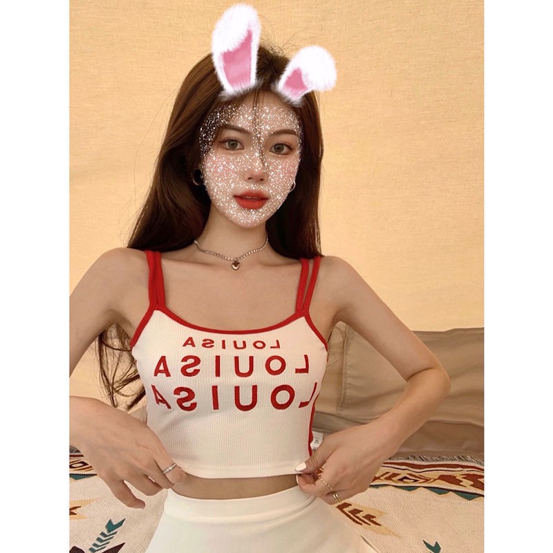 Áo Croptop Hai Dây Hở Lưng In Chữ Phong Cách Phương Tây Quyến Rũ Cho Nữ | BigBuy360 - bigbuy360.vn