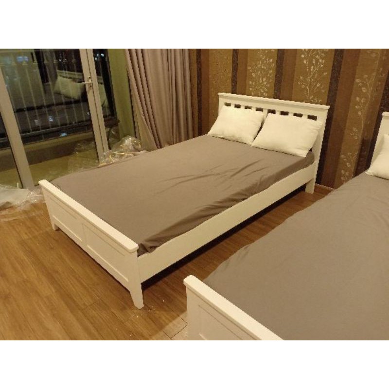 Giường gỗ thông nhập khẩu 1m6x2m có vạt