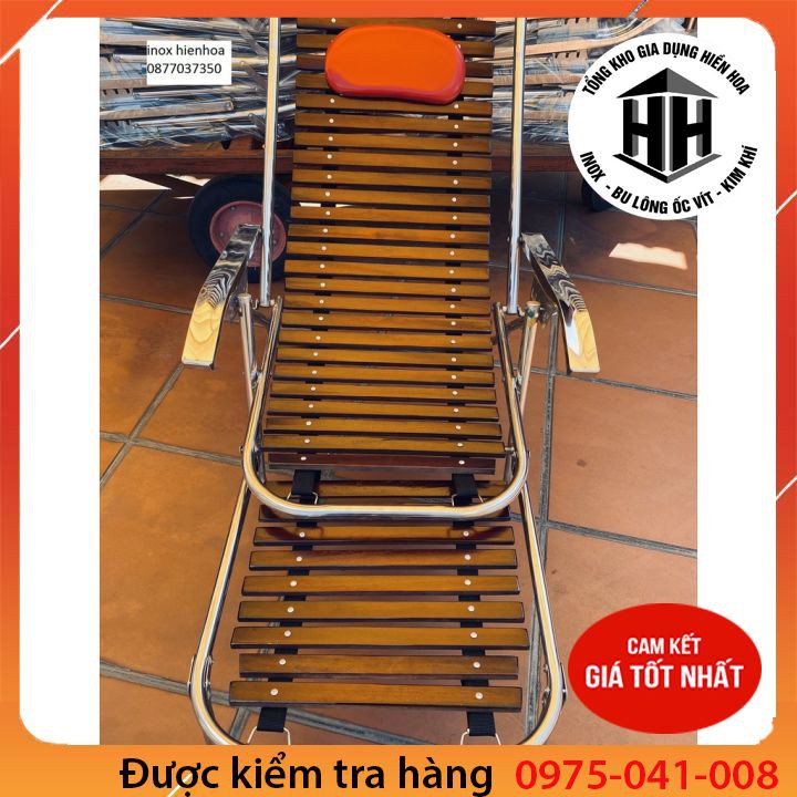 Ghế nằm thư giãn khung inox PHI 25 TAY TO Hiền Hoa