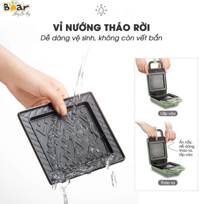 Máy Nướng Bánh Mì Kẹp Sandwich Làm Bánh Waffle BEAR