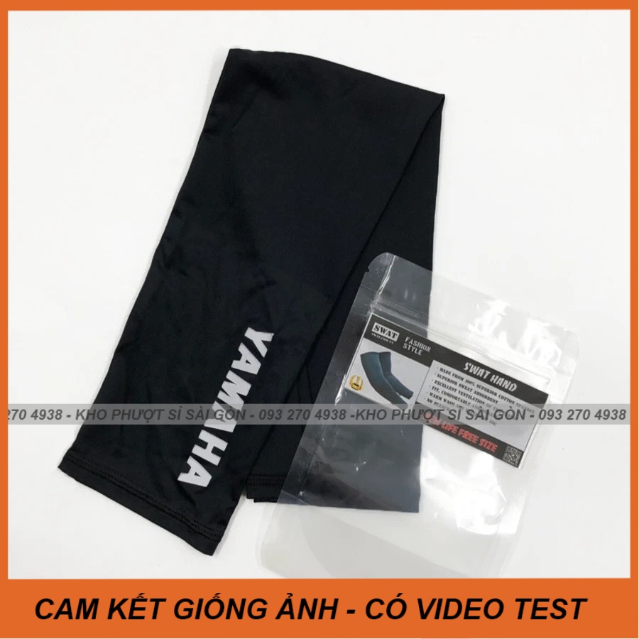 Găng ống tay chống nắng Biker màu đen trơn Swat - Ống tay chống tia UV cao cấp thun lạnh