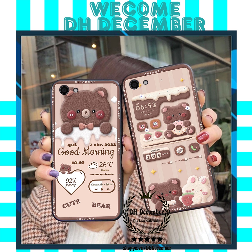 Ốp lưng Vivo Y71 / Y83 in hình 3D GẤU HỒNG-GẤU BE3R -XINH XẺO CỰC ĐẸP