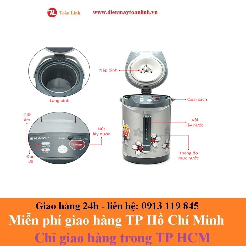 Bình thủy điện Sharp KP-Y40PV 4 lít - Hàng chính hãng