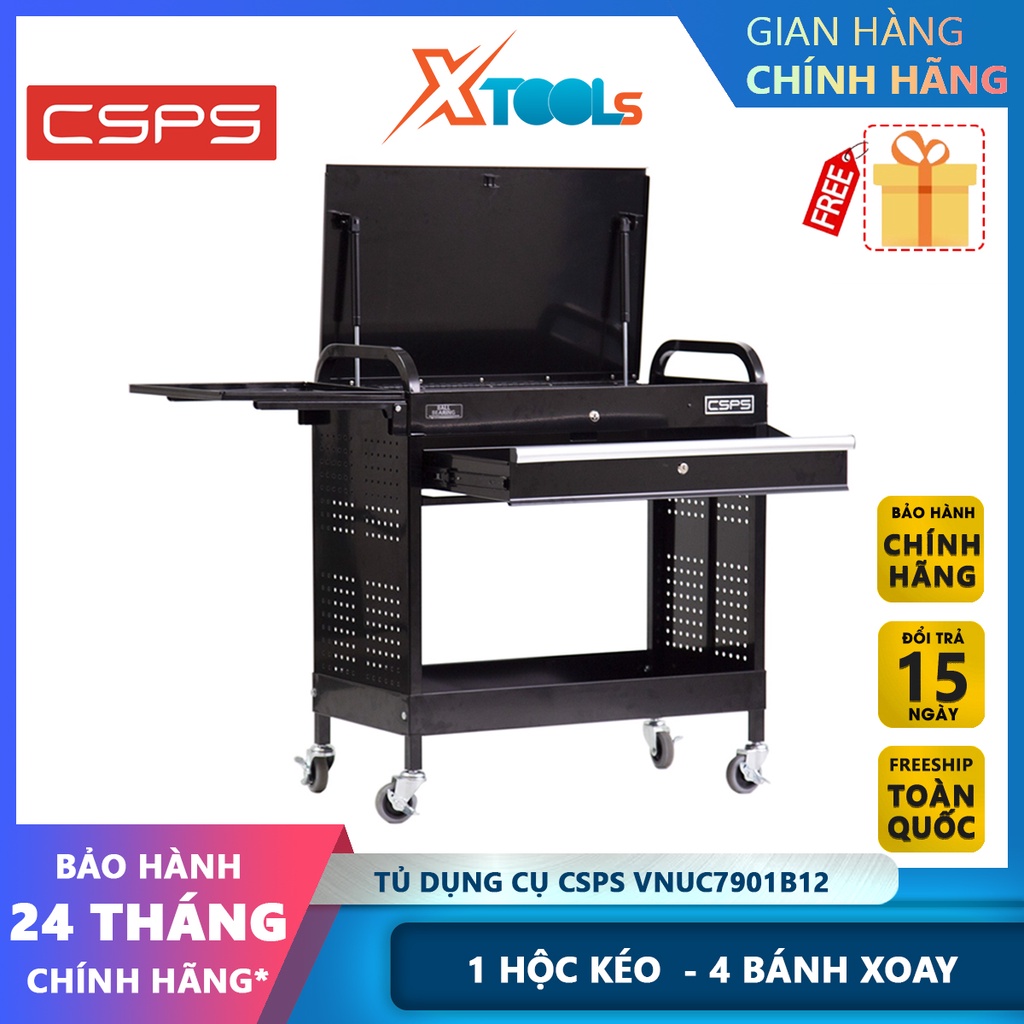 Tủ đồ nghề CSPS VNUC7901B12 79cm Tỷ thép 1 hộc kéo, 4 bánh xoay, tải trọng tối đa 135kg [CHÍNH HÃNG][XTOOLS]