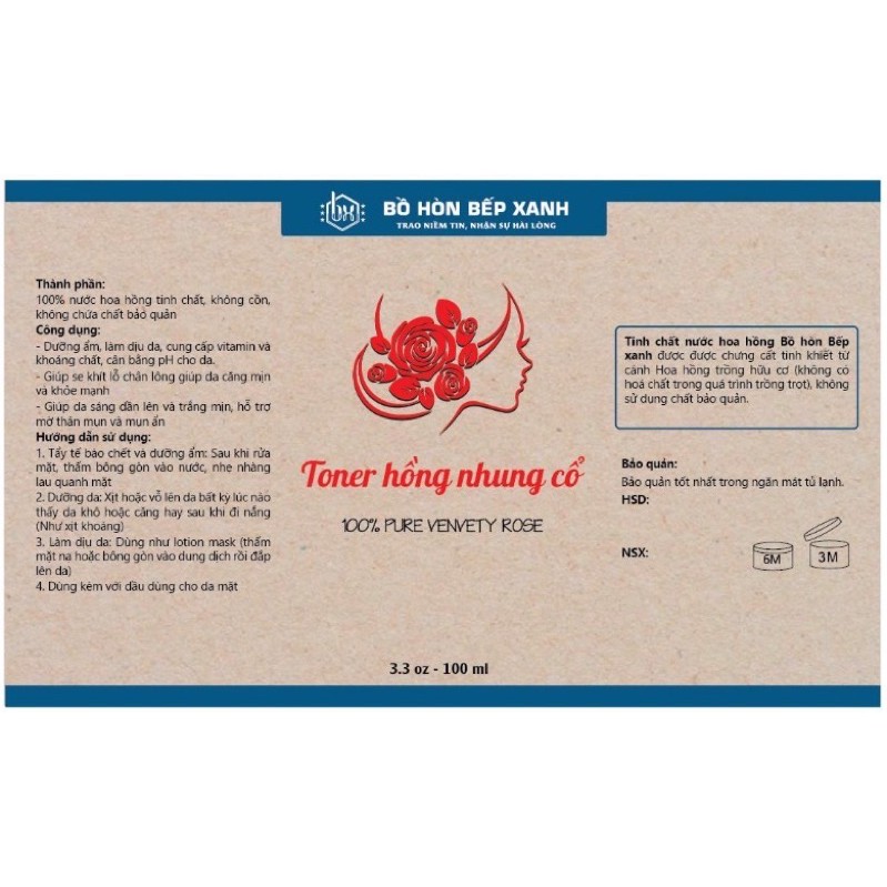 NƯỚC CẤT HOA HỒNG handmade tự nhiên 100ml GIÁ ƯU ĐÃI