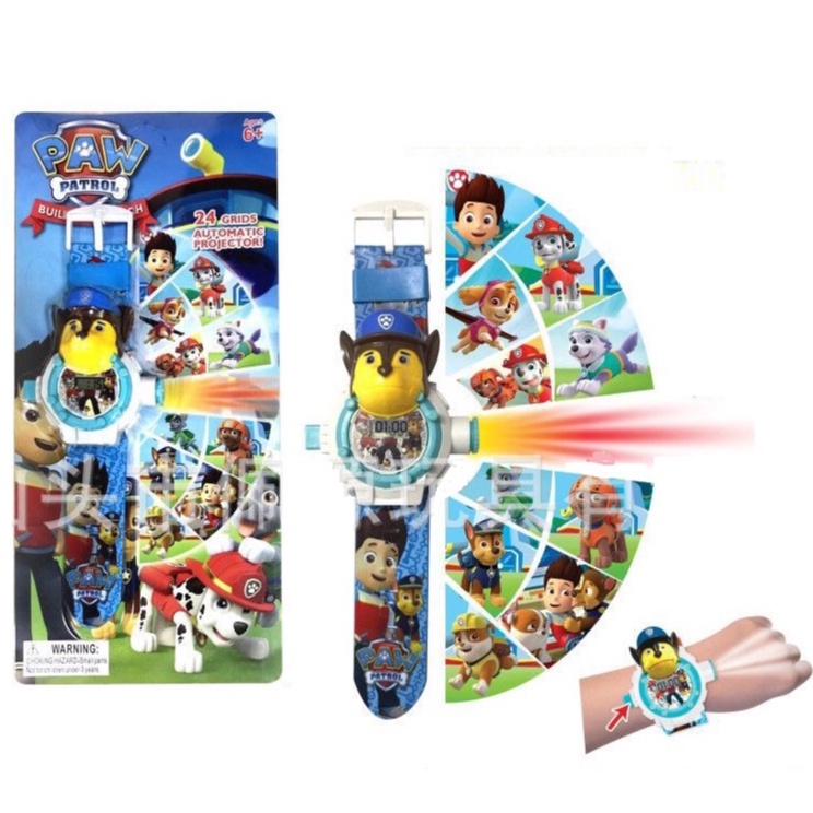 Đồng hồ chiếu hình 3D trẻ em chiếu hình cho bé 24 hình chủ đề hoạt hình
