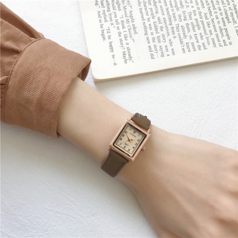 Đồng hồ nữ dây da điện tử đẹp thời trang chính hãng DOUKOU