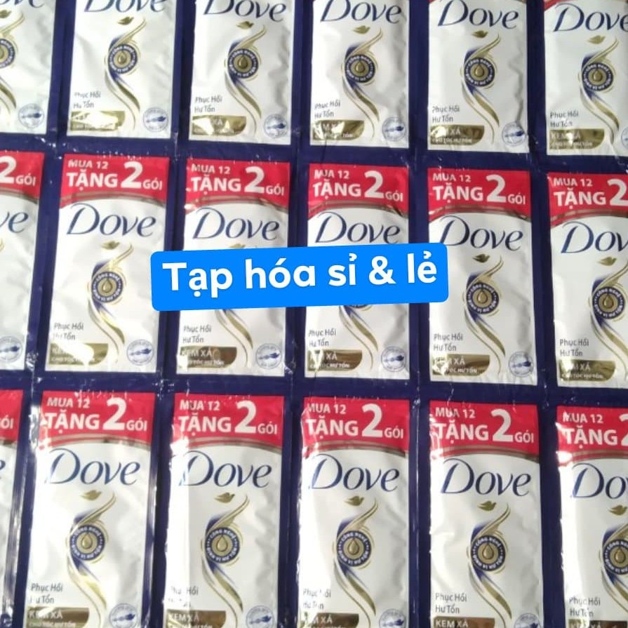 6 Dây kem xả Dove Phục hồi hư tổn gói 6g (dây 12 gói)