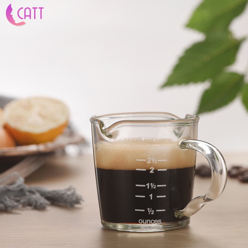 1 [Dadada1] Set 2 Cốc Thủy Tinh Đong Sữa Cà Phê Trà Có Tay Cầm