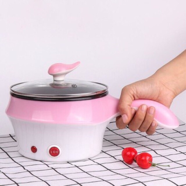 Nồi nấu mì đa năng, nồi lẩu mini có tay cầm thiết kế nhỏ gọn dễ sử dụng