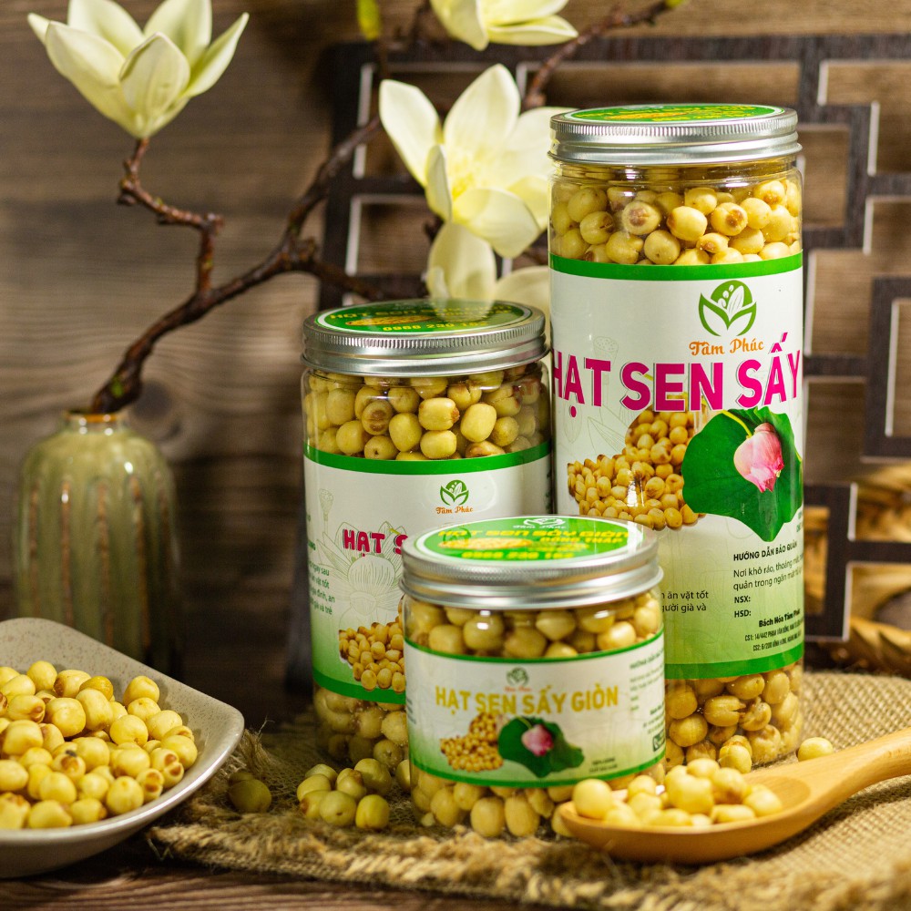 Hạt Sen Sấy Khô Chuẩn Loại 1 Chất Lượng Hảo Hạng. Hạt Sen Sấy Ăn Liền sức hấp dẫn không thể chối từ 400gr