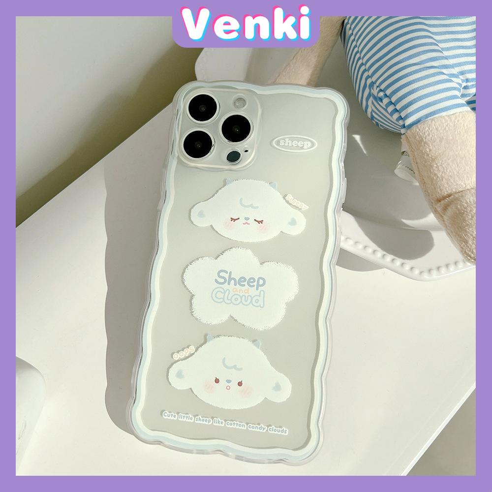 iPhone Case Silicone Soft Case Clear Case Wave Non-Slip Shockproof Camera Full Coverage Protection White Cloud Lamb For iPhone 13 Pro Max iPhone 12 Pro Max iPhone 11 iPhone 7 Plus