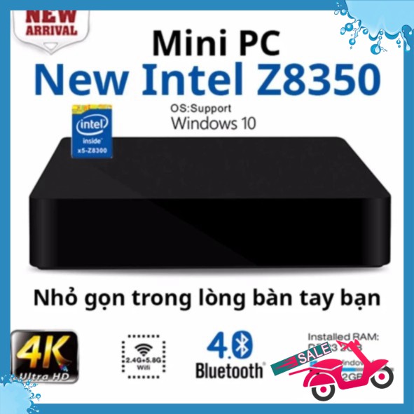 🆕 Máy tính để bàn mini intel Trail Quad Core Z8350 Windows 10 Home
