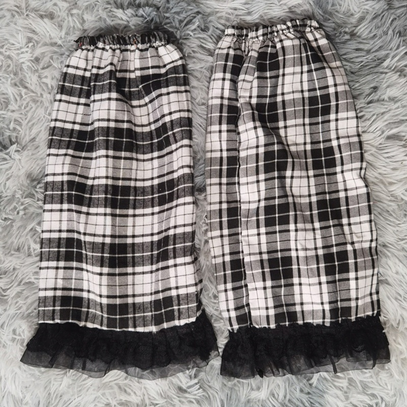 Youyo Vớ Giữ Ấm Chân Phối Ren Kẻ Sọc Caro Phong Cách Lolita Harajuku Thời Trang Cho Nữ