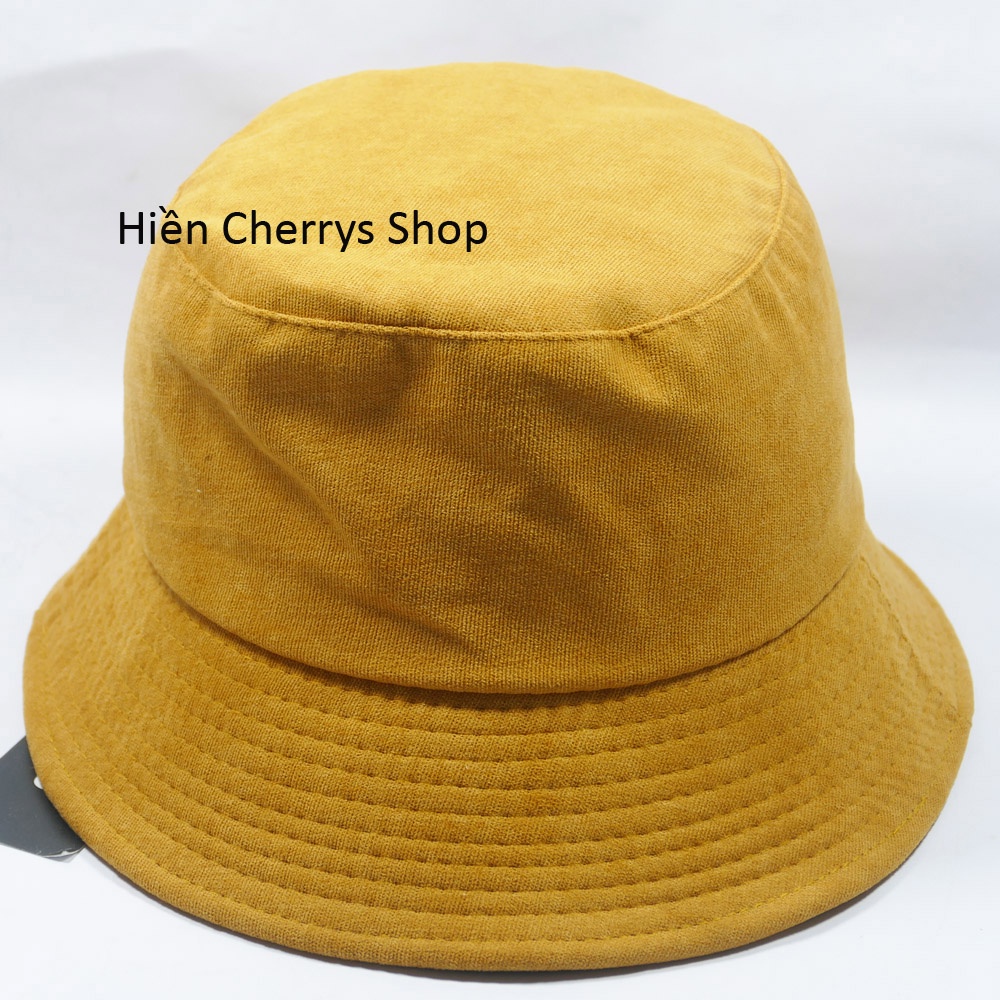 Mũ bucket vành cụp nhung thêu chữ C phong cách ❤ Nón tai bèo nam nữ unisex cao cấp