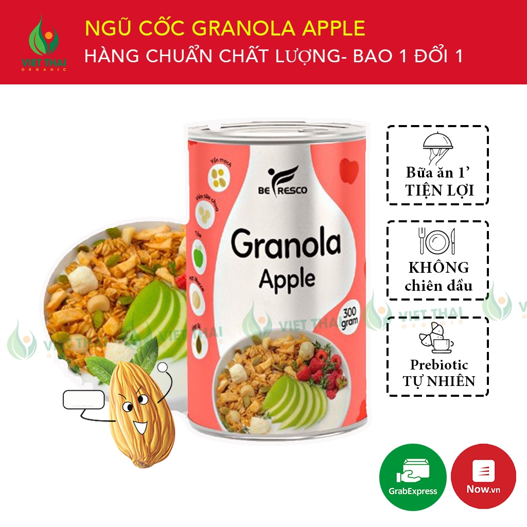 Ngũ Cốc Táo Hoa Quả Trái Cây Mix Sữa Chua Sấy Khô Ăn Kiêng Giảm Cân Ăn Sáng (300G)