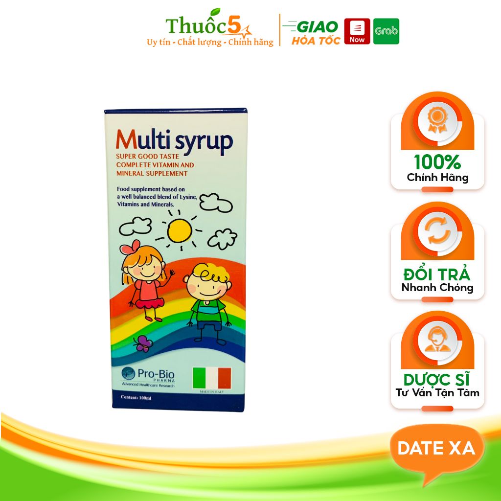 Siro Multi syrup Bổ Sung Vitamin Và Khoáng Chất Thiết Yếu Cho Bé Hỗ Trợ Tăng Cường Đề Kháng Lọ 100ml