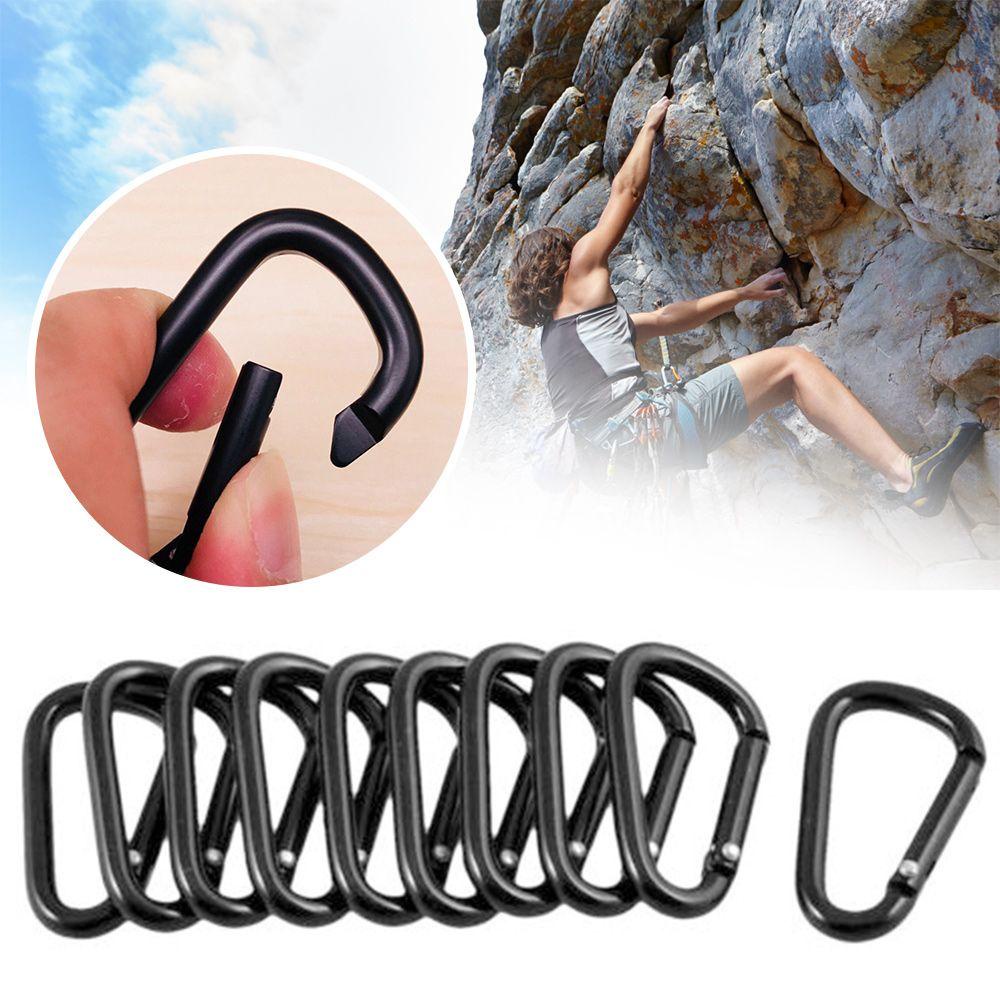 MUVAKO Set 10 / 20 Móc Khóa Leo Núi Bằng Hợp Kim Nhôm Màu Đen