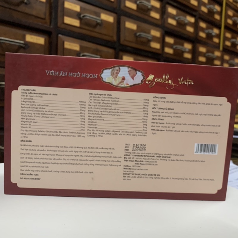Viên ăn ngủ ngon Goodly Vata - giúp tăng cường tiêu hóa cải thiện sức khỏe tạo cảm giác thèm ăn hỗ trợ tăng cân