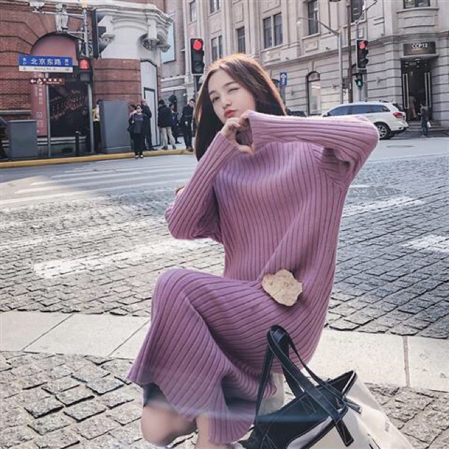 Váy len dáng dài -kèm ảnh thật Mã 418