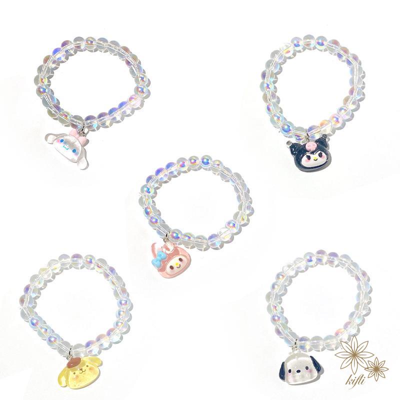 【kifli】Sanrio Vòng Tay Chuỗi Hạt Trong Suốt Hoạ Tiết Hoạt Hình Cún Cinnamon Dễ Thương Xinh Xắn