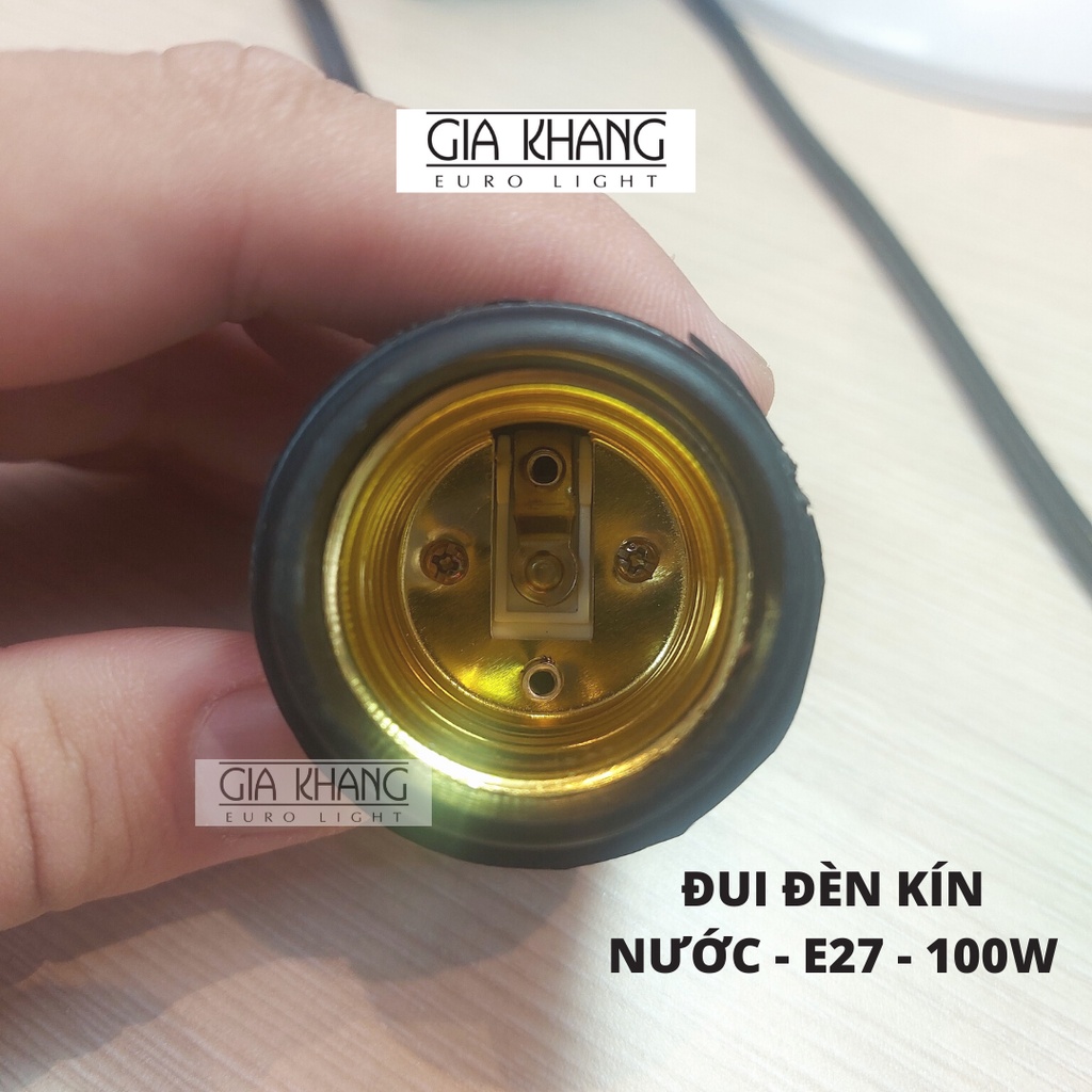 Đuôi đèn ngoài trời chống mưa E7 100W màu đen dây nối dài dễ lắp đặt