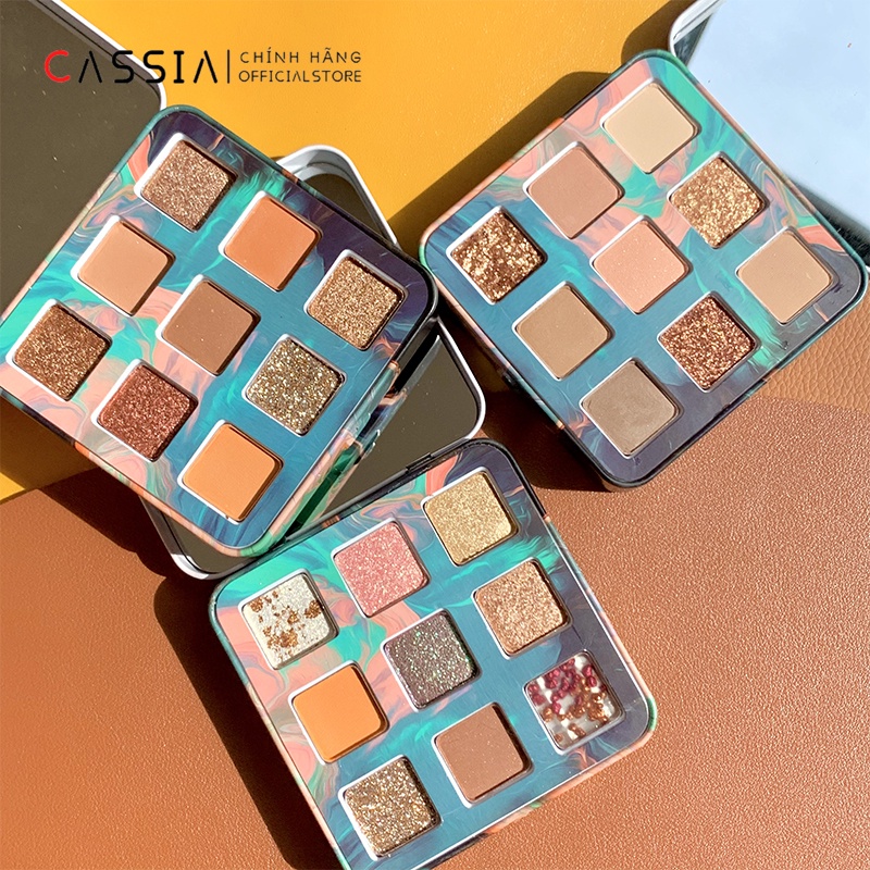 [Tặng mặt nạ] Phấn Mắt 9 Ô BIYA Màu Ánh Nhũ Kim Tuyến Lấp Lánh, Eye Shadow Bền Màu BIYA