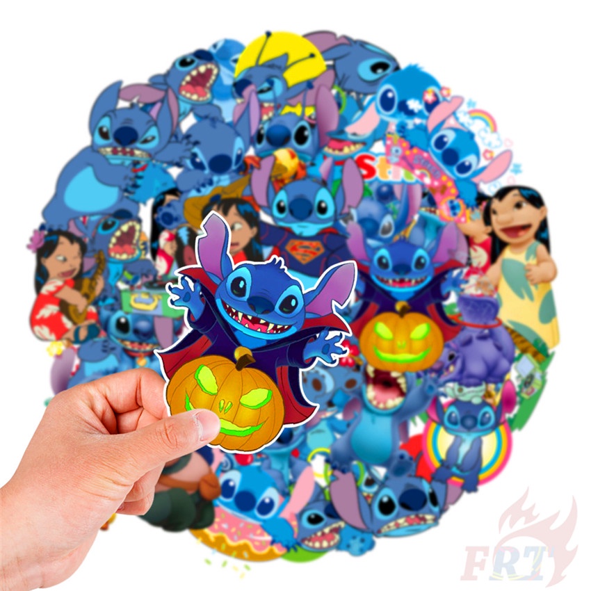 DISNEY Bộ 104 miếng dán hoạt hình Lilo &amp; Stitch trang trí laptop ván trượt vali DIY