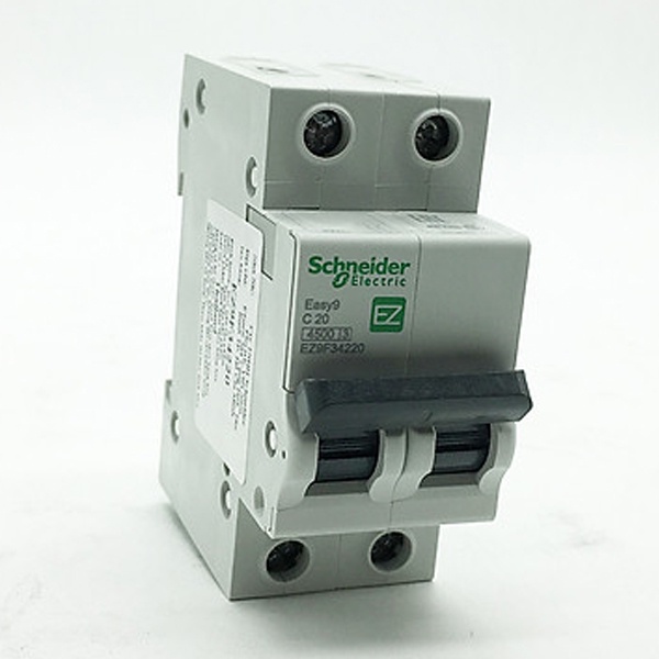 EZ9F34220 Schneider - Cầu dao tự động MCB 2 pha 20A 4.5kA Easy9