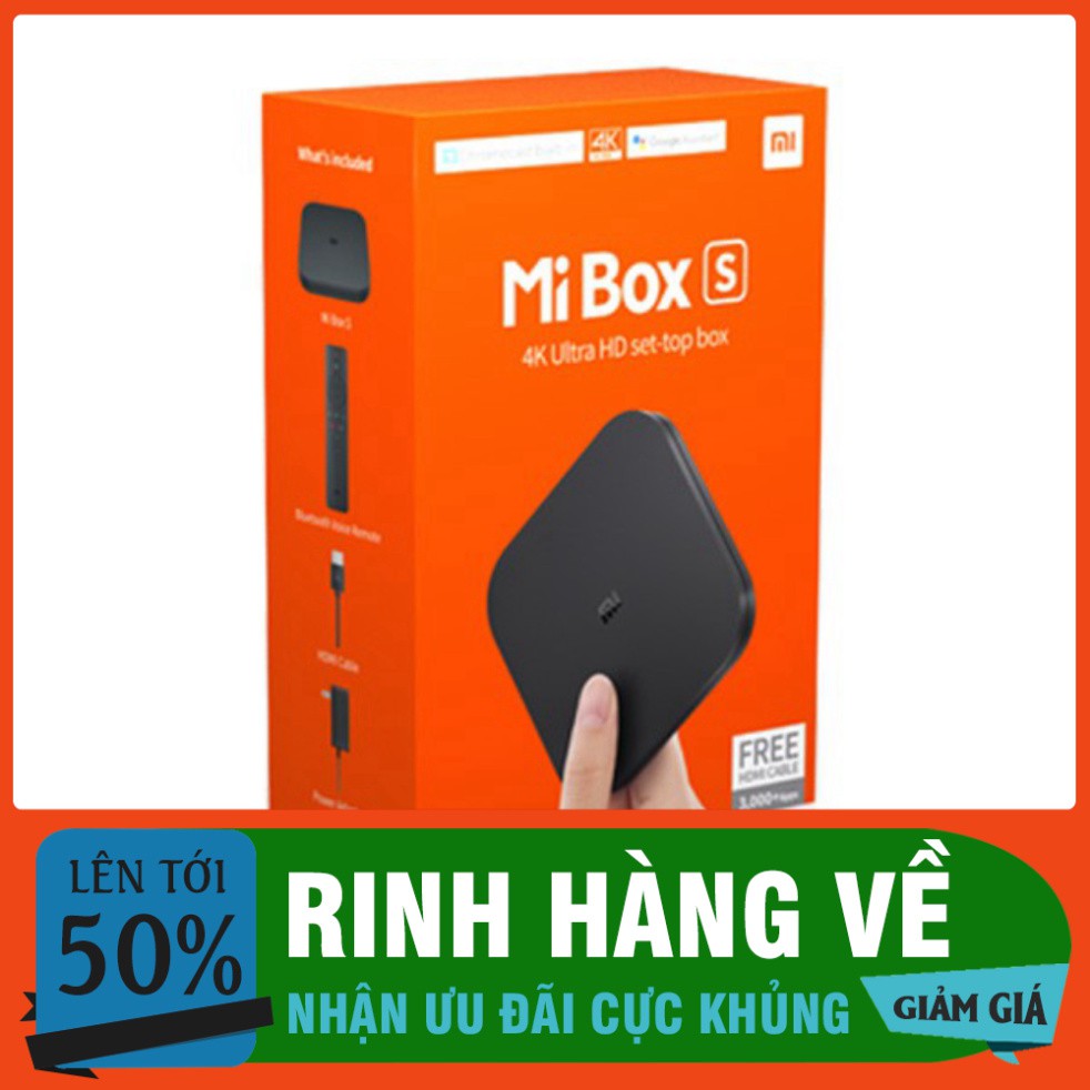 Android Tivi Box Xiaomi Mibox S - Hàng Digiworld phân phối chính hãng