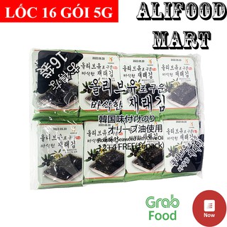 Lốc 16 Gói Rong Biển Ăn Liền Tẩm Dầu Oliu Vị Truyền Thống Hàn Quốc Gói 5G