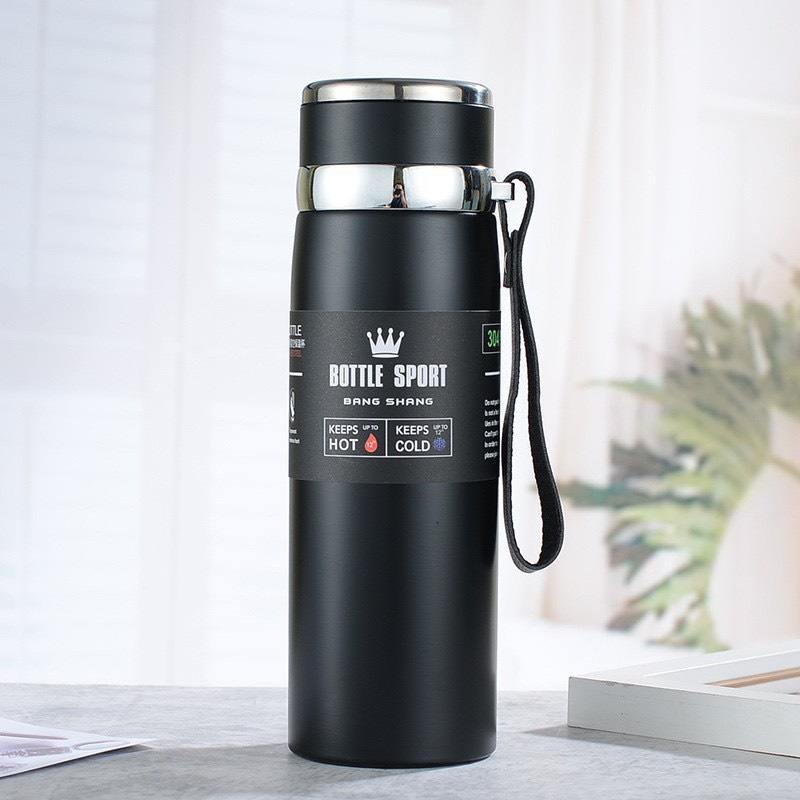 Bình giữ nhiệt 600ml-1000ml cao cấp inox 316  - Bình đựng nước giữ nhiệt tiện lợi có nắp gạn trà - B6