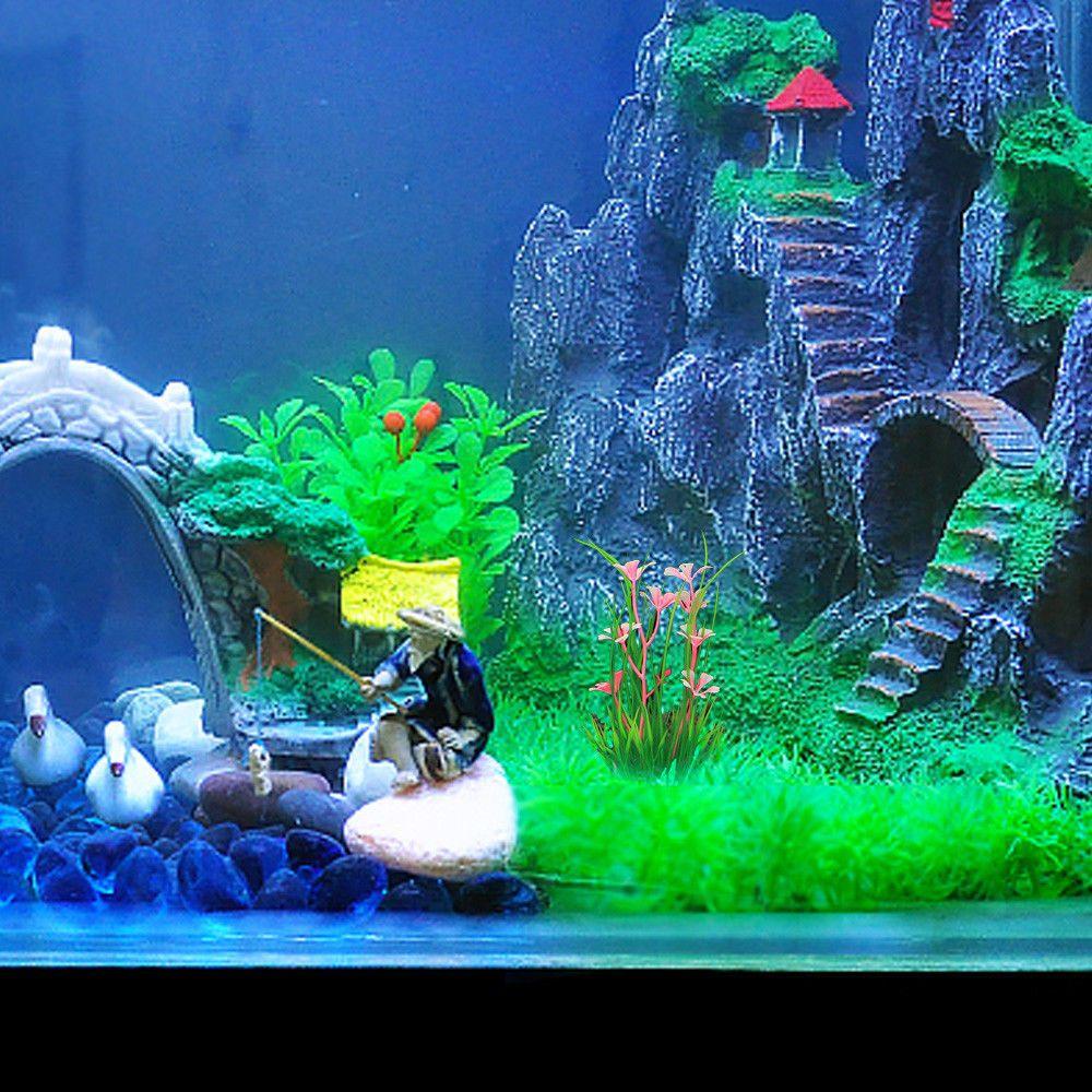 Mới Cây Giả Trang Trí Bể Cá