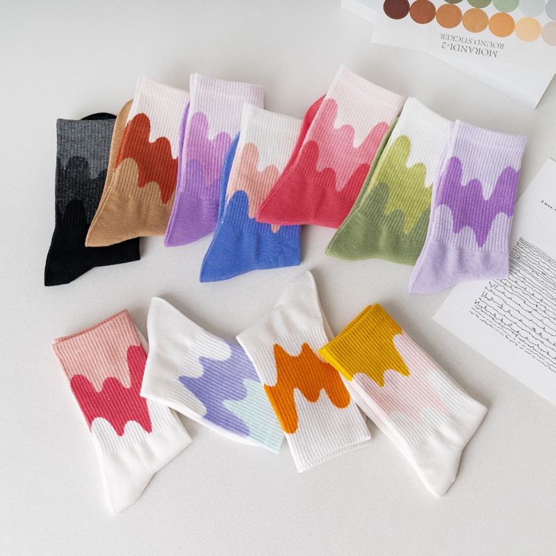 Tất nữ cổ cao họa tiết hình SƠN TAN CHẢY nhiều màu đáng yêu [ MÃ A605 ]