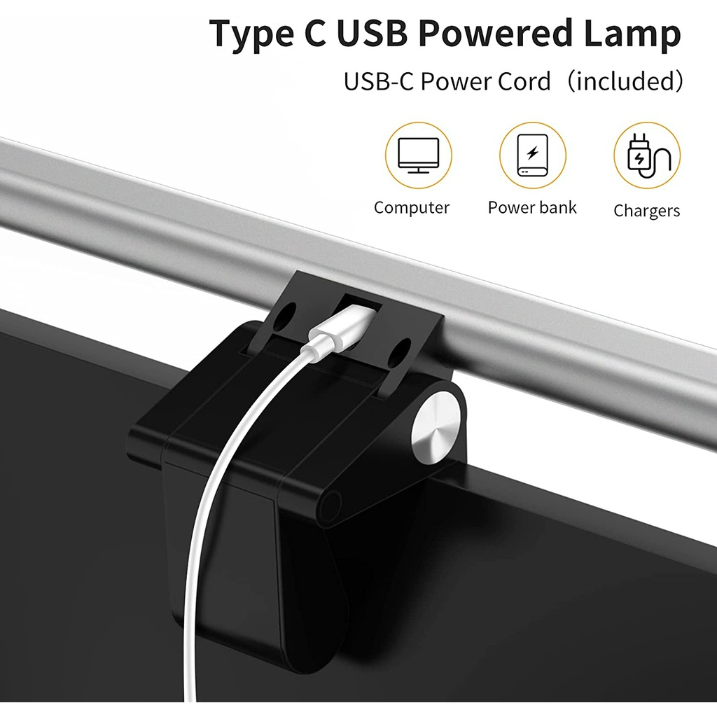 Đèn treo gắn màn hình máy tính, laptop có camera và mic,bảo vệ mắt, điều chỉnh ánh sáng, tích hợp cam 1080p+mic