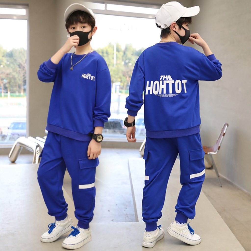 Bộ quần áo thu đông bé trai 14-45kg, bộ dài tay bé trai 4-14 tuổi HOHTOT năng động khỏe khoắn, vải nỉ, hàng may kĩ.HOH6