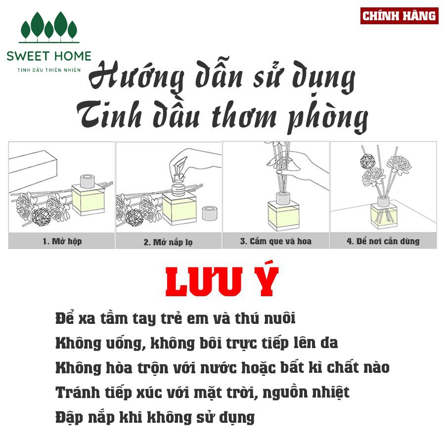 Tinh Dầu Thơm Phòng Chai Lớn 260ml SWEET HOME Bổ sung tinh dầu cho chai đã sử dụng dùng que gỗ khuếch tán