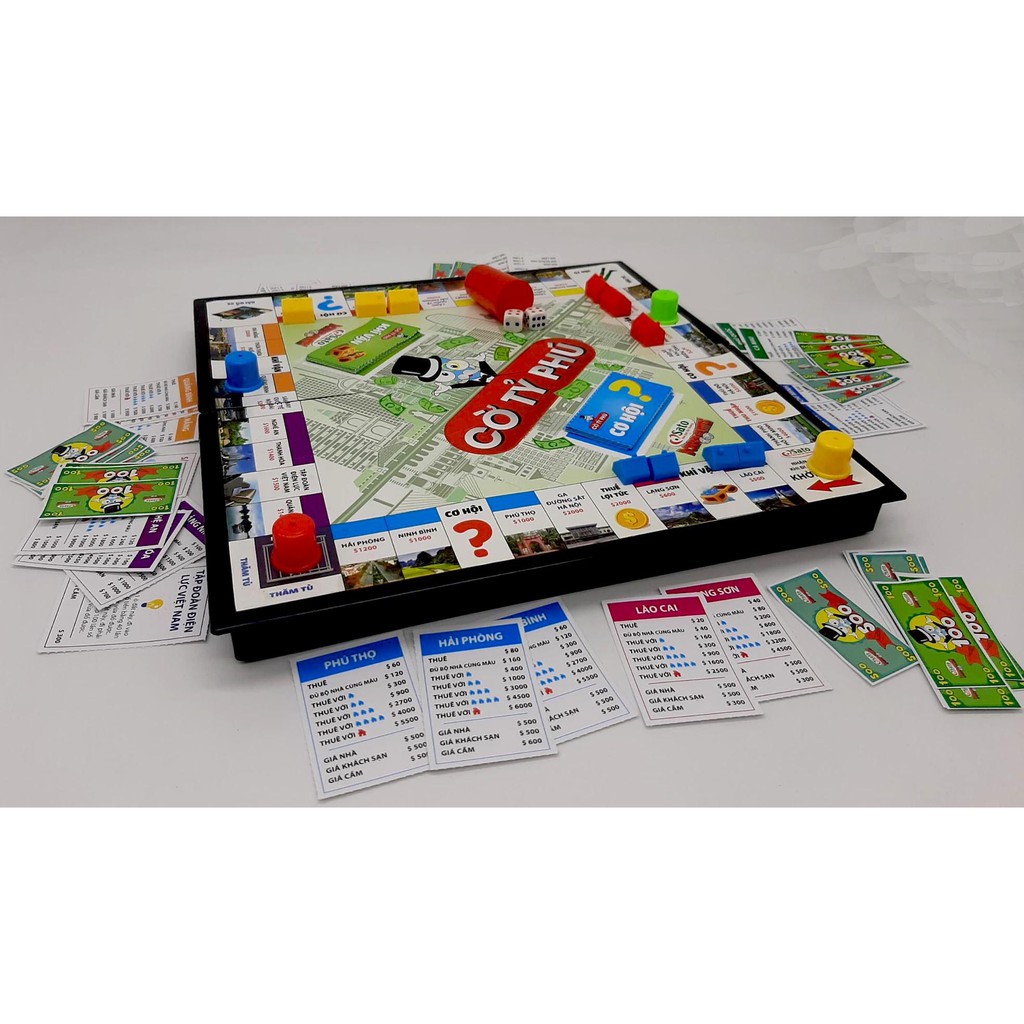 Cờ Tỷ Phú Monopoly- Bàn cờ tỷ phú nhựa Sato 42cm x42cm [Hàng Việt Nam]