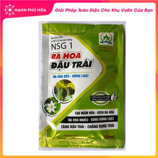 Phân Bón Lá NSG1 Ra Hoa Đậu Trái 20ml/Gói- Hiệu Qua Nhanh Tăng Năng Suất, Ra Hoa Đều , Đồng Loạt, Tăng Đậu Trái