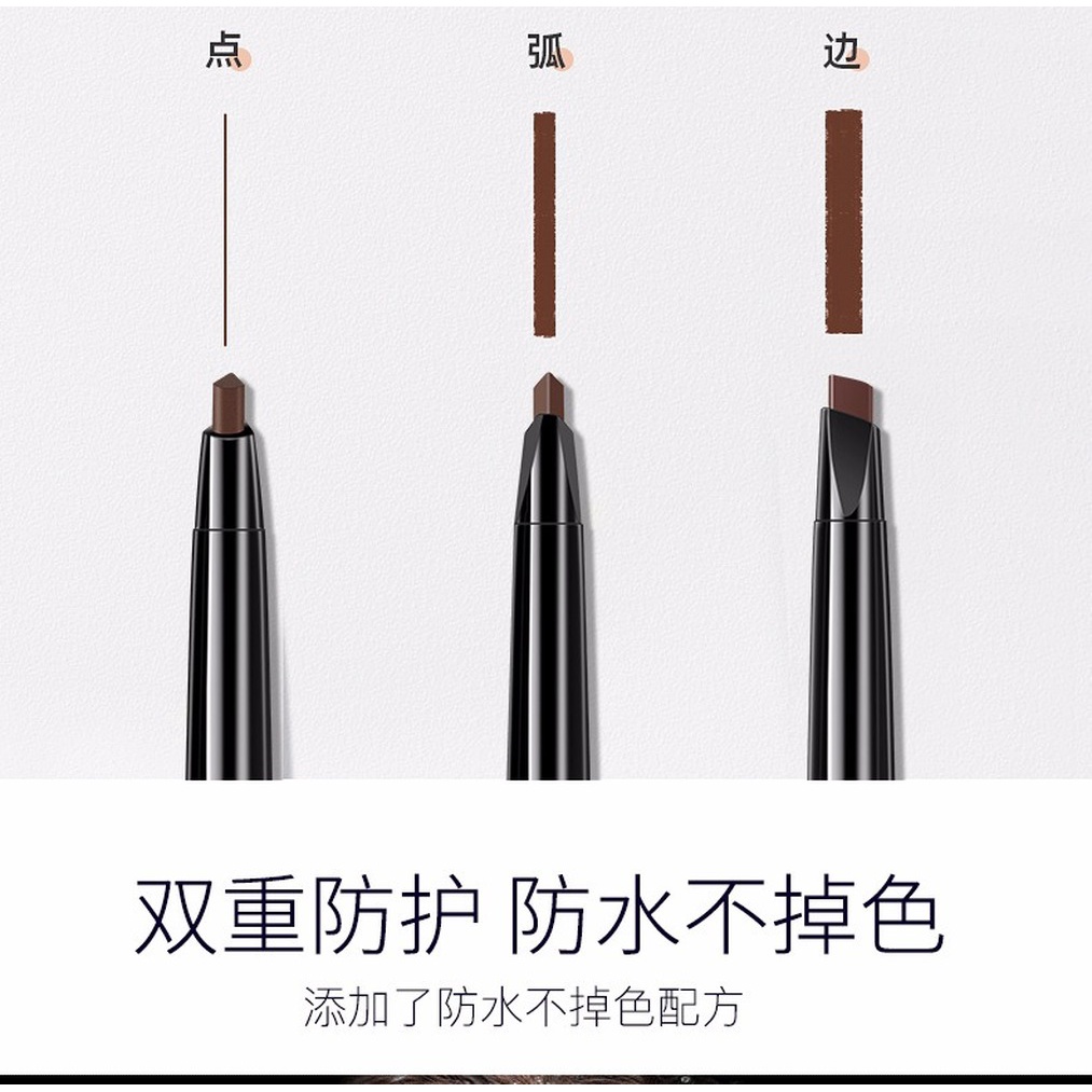 Bút Chì Kẻ Lông Mày Hai Đầu Xoay Tự Động Nhiều Màu Tùy Chọn