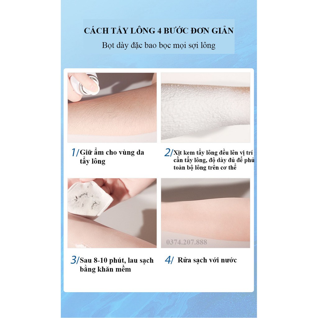 Xịt tẩy lông DETVFO Không Đau Lành Tính Dịu Nhẹ - Kem tẩy lông nách, tay, chân, lưng dạng xịt 150ml- LAZEN COSMETICS | BigBuy360 - bigbuy360.vn