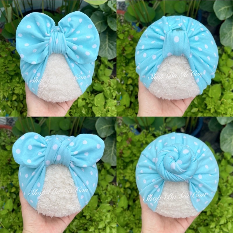 Mũ turban cho bé xanh ngọc Shop Ba Gà Con