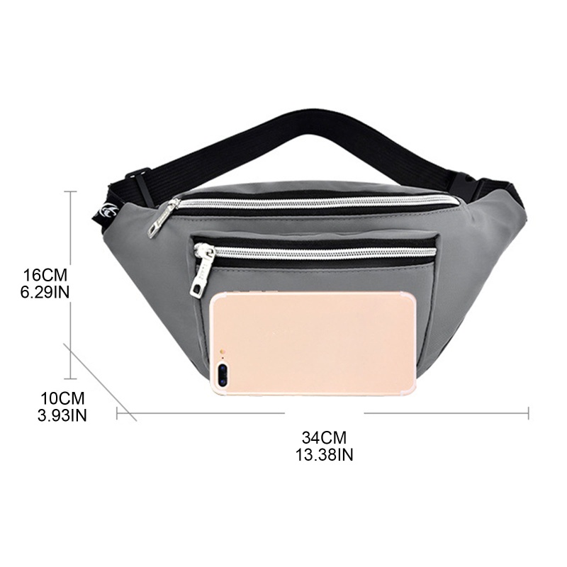 Túi Đeo Chéo Ngực Đựng Điện Thoại Bằng Nylon Có Khóa Kéo Thời Trang Cho Nam Và Nữ